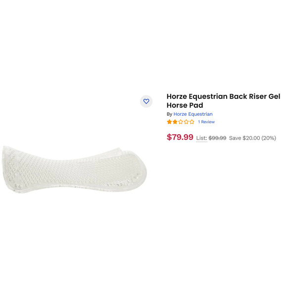 Horze Equestrian Back Riser Gel Horse Pad NEW - Picture 1 of 5